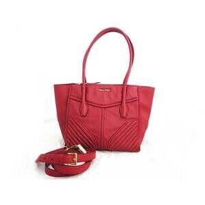 Miu Miu bag logo red leather handbag shoulder